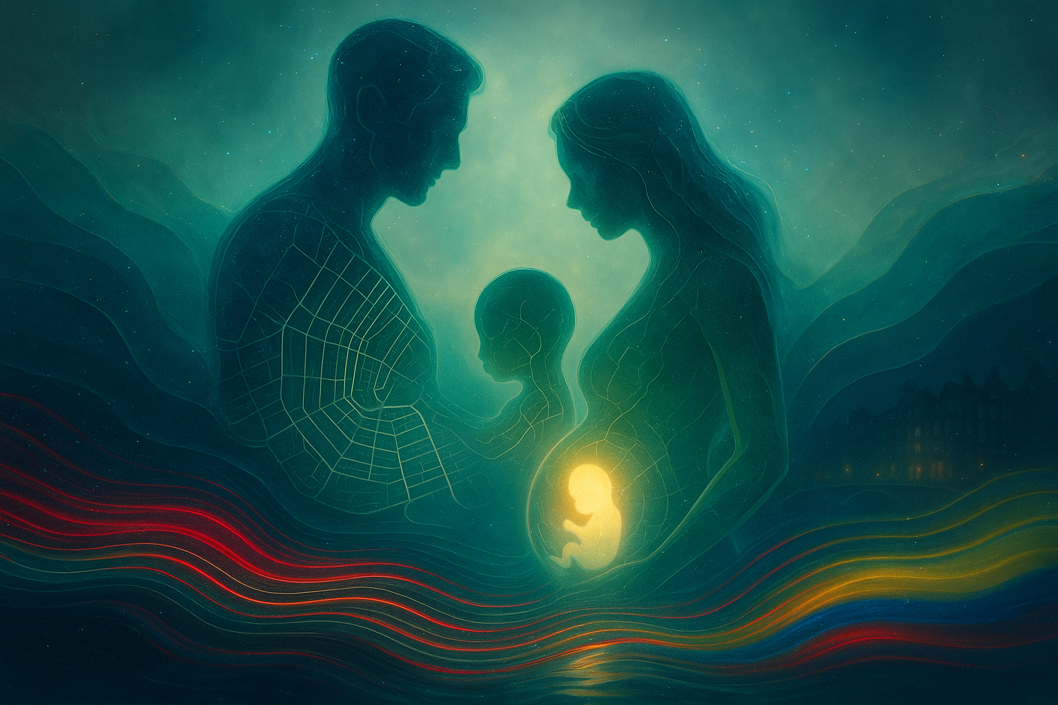 Between Two Waters Memory, Exile, and Hope – Digital Art by Alexander Fontanilla