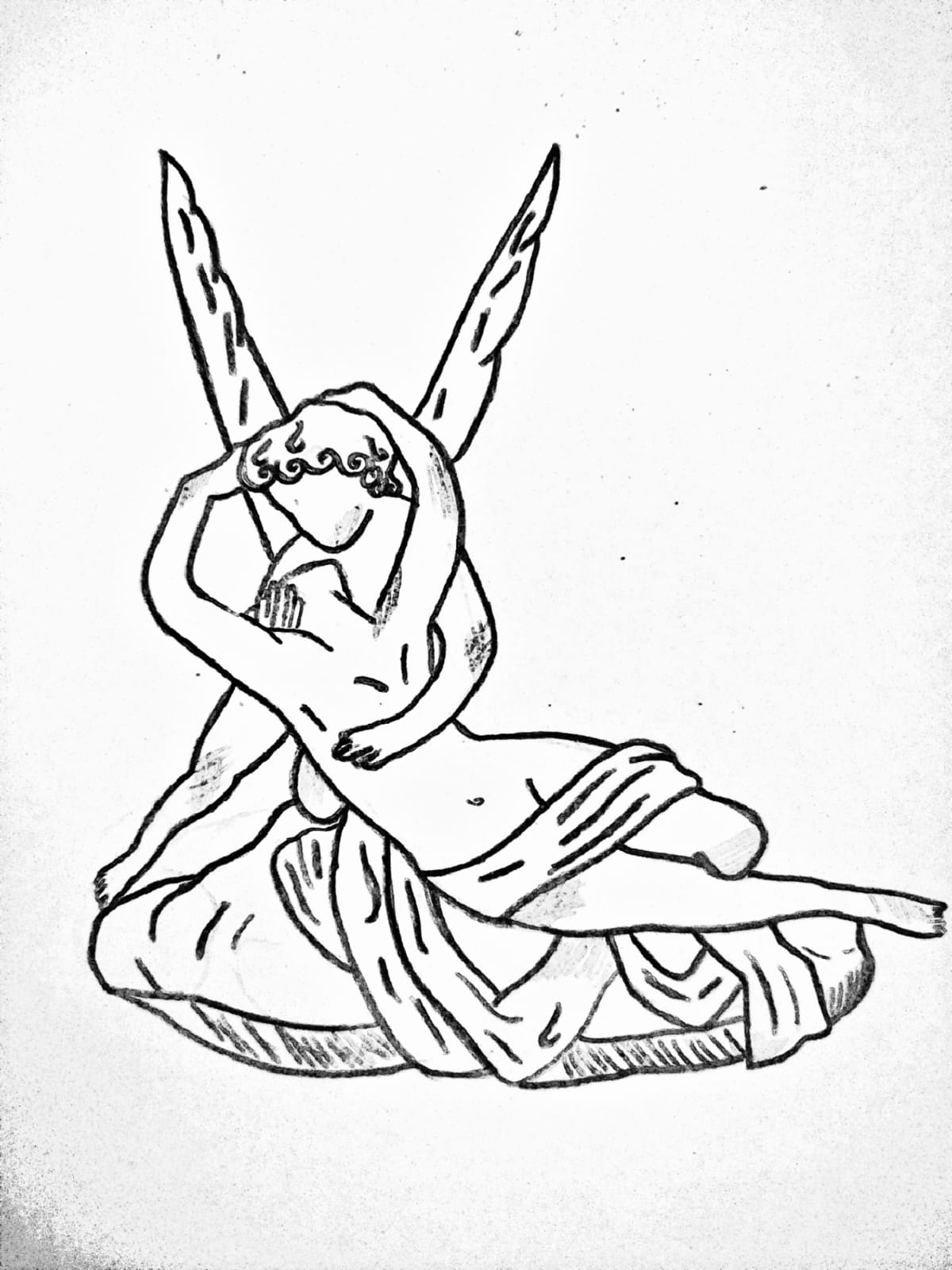 Amor en Psyche — ©drawing Yassine el Azabi