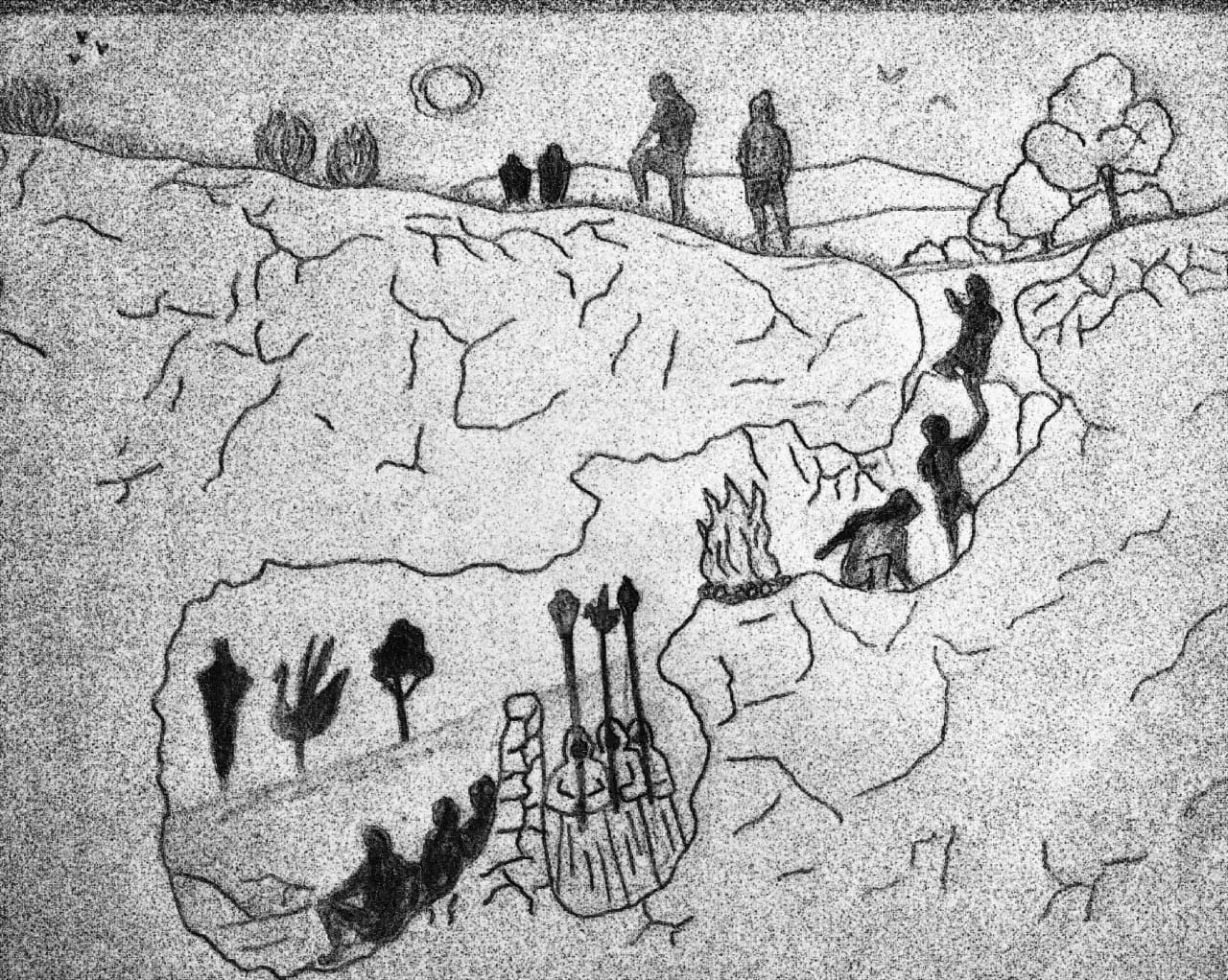 Allegorie van de grot - drawing Yassine el Azabi