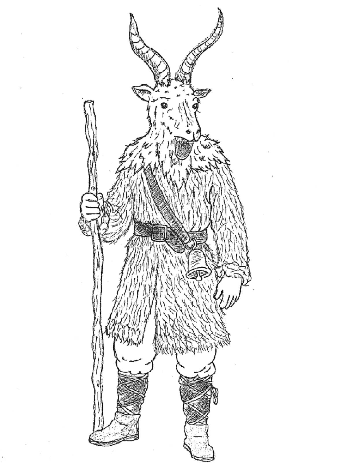 Goat Mask Man - drawing Yassine el Azabi